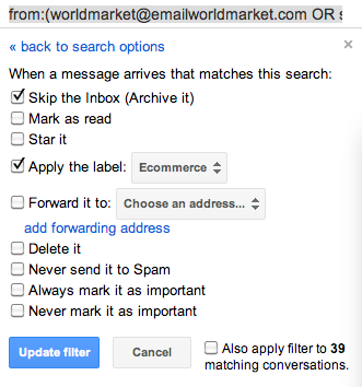 Gmail filter